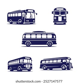 Bus icon set vector illustration art