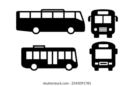 Bus icon set. Vector illustration.