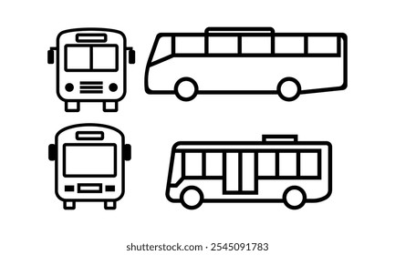 Bus icon set. Vector illustration.