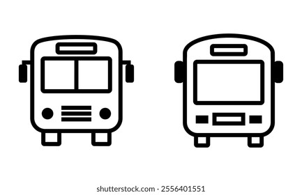 Bus icon set. Vector illustration.