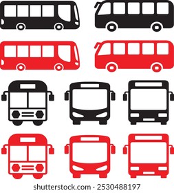 Bus icon set vector icon, school bus silhouette. School bus silhouette Vector back to school concept. Isolated on white background