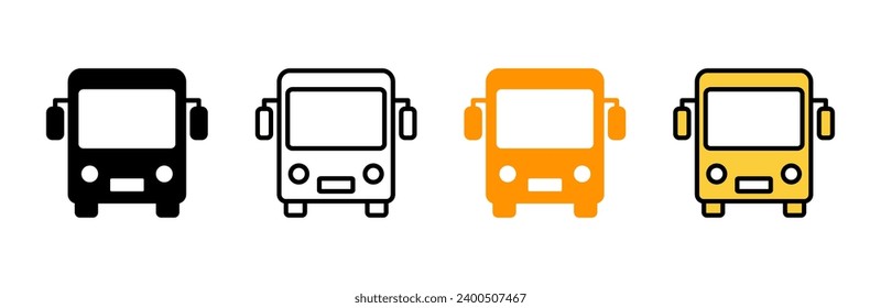 Bus icon set vector. bus sign and symbol. transport symbol