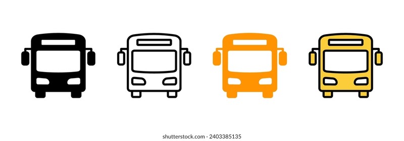 Bus icon set vector. bus sign and symbol. transport symbol