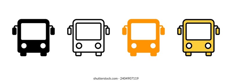 Bus icon set vector. bus sign and symbol. transport symbol