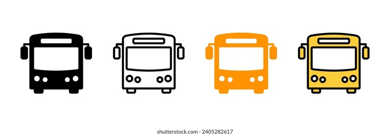 Bus icon set vector. bus sign and symbol. transport symbol