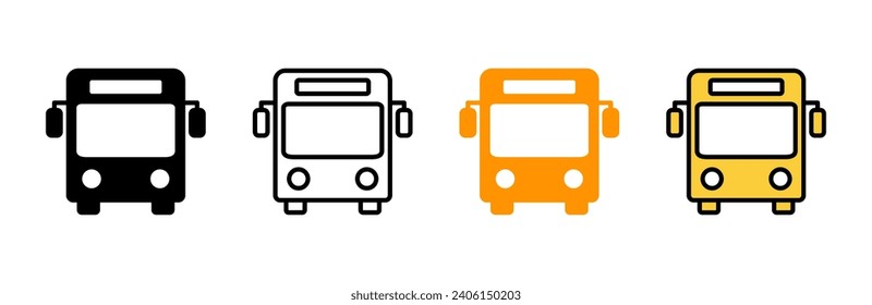 Bus icon set vector. bus sign and symbol. transport symbol