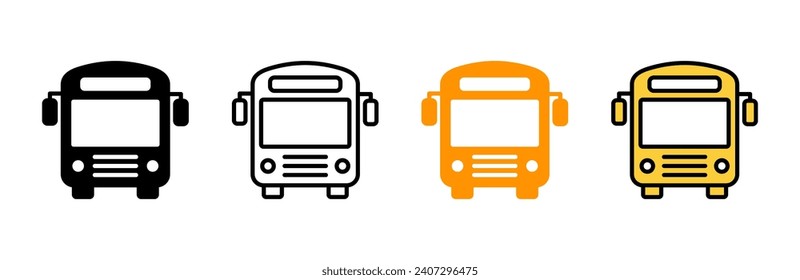 Bus icon set vector. bus sign and symbol. transport symbol