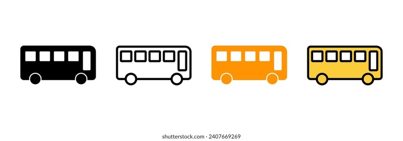 Bus icon set vector. bus sign and symbol. transport symbol