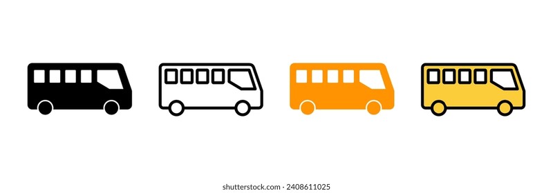 Bus icon set vector. bus sign and symbol. transport symbol