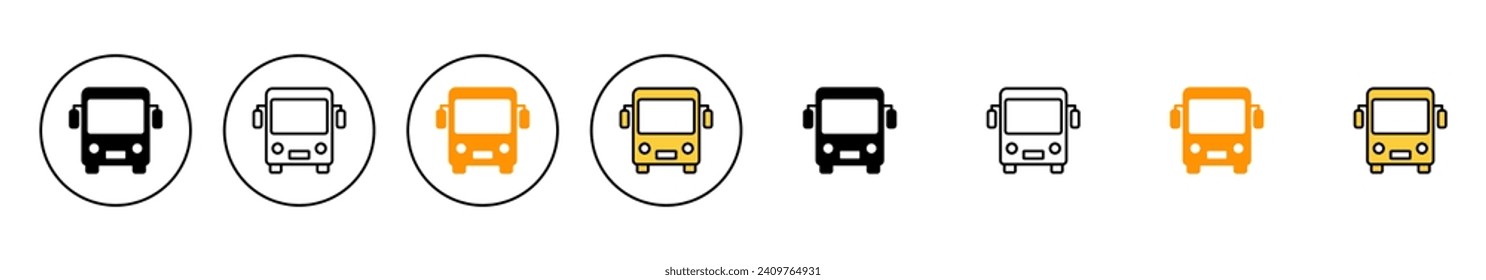 Bus icon set vector. bus sign and symbol. transport symbol