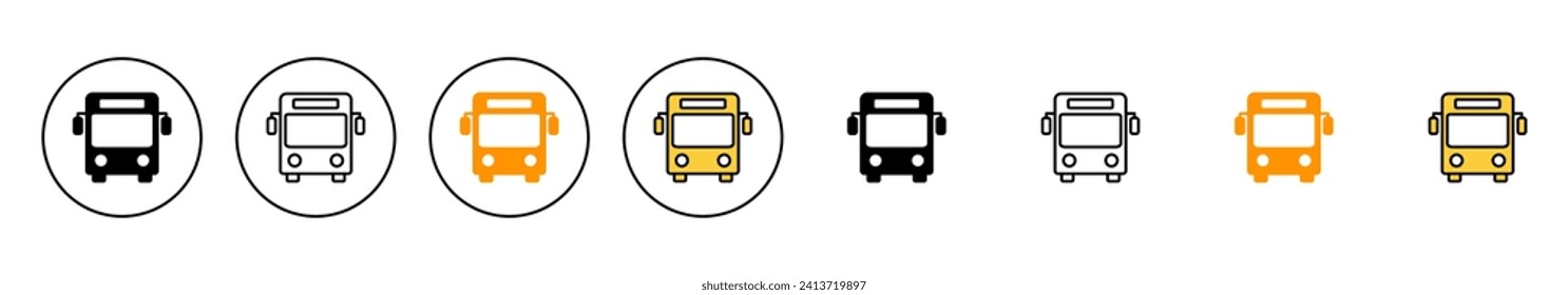 Bus icon set vector. bus sign and symbol. transport symbol