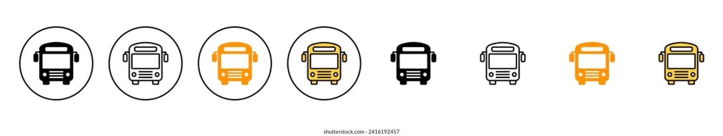 Bus icon set vector. bus sign and symbol. transport symbol