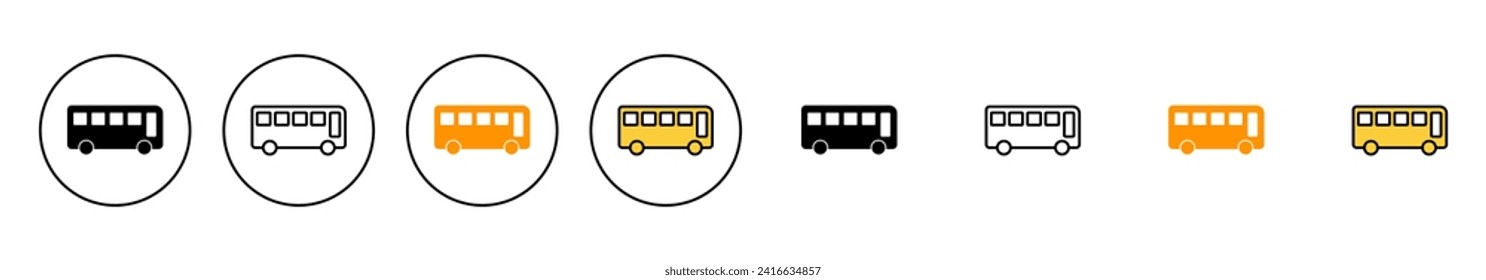 Bus icon set vector. bus sign and symbol. transport symbol