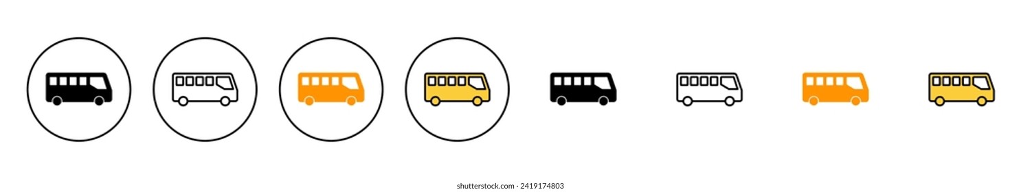 Bus icon set vector. bus sign and symbol. transport symbol