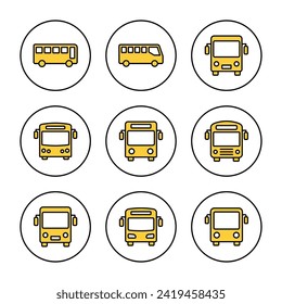 Bus icon set vector. bus sign and symbol. transport symbol