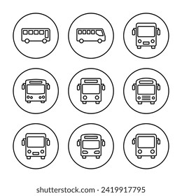 Bus icon set vector. bus sign and symbol. transport symbol