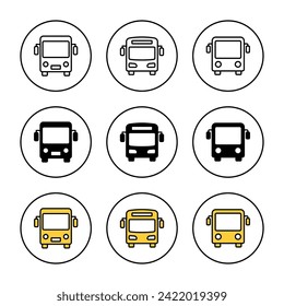 Bus icon set vector. bus sign and symbol. transport symbol