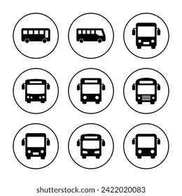 Bus icon set vector. bus sign and symbol. transport symbol