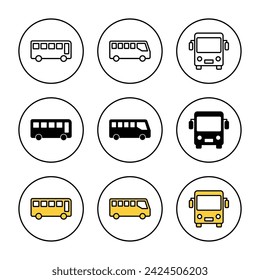 Bus icon set vector. bus sign and symbol. transport symbol