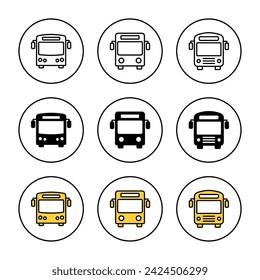 Bus icon set vector. bus sign and symbol. transport symbol