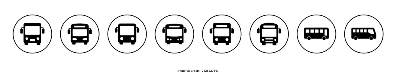 Bus icon set vector. bus sign and symbol. transport symbol