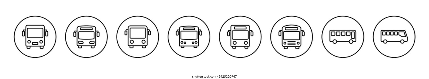 Bus icon set vector. bus sign and symbol. transport symbol