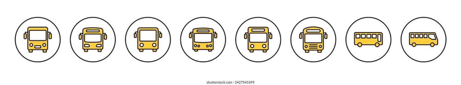 Bus icon set vector. bus sign and symbol. transport symbol