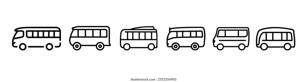 Bus icon set. bus vector icon, Bus icon vector, solid logo illustration, pictogram isolated on white, Bus icon set. Transport symbol in linear style. transport icons set. schoolbus vector icons