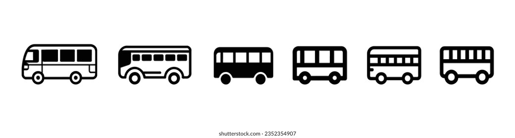 Bus icon set. bus vector icon, Bus icon vector, solid logo illustration, pictogram isolated on white, Bus icon set. Transport symbol in linear style. transport icons set. schoolbus vector icons