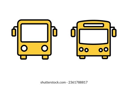 Bus icon set for web and mobile app. bus sign and symbol. transport symbol