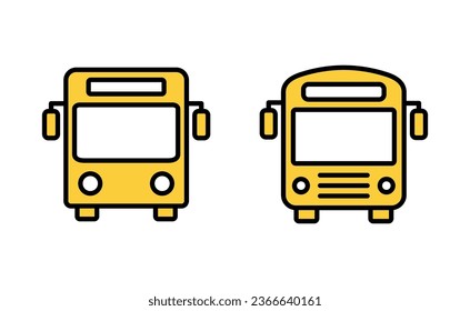 Bus icon set for web and mobile app. bus sign and symbol. transport symbol