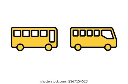 Bus icon set for web and mobile app. bus sign and symbol. transport symbol