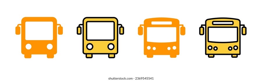 Bus icon set for web and mobile app. bus sign and symbol. transport symbol