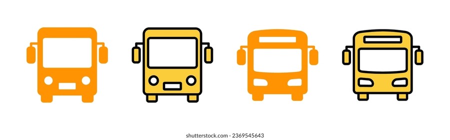 Bus icon set for web and mobile app. bus sign and symbol. transport symbol