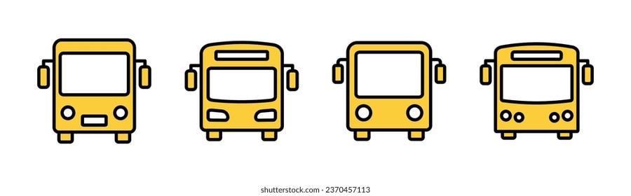 Bus icon set for web and mobile app. bus sign and symbol. transport symbol