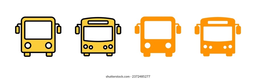 Bus icon set for web and mobile app. bus sign and symbol. transport symbol