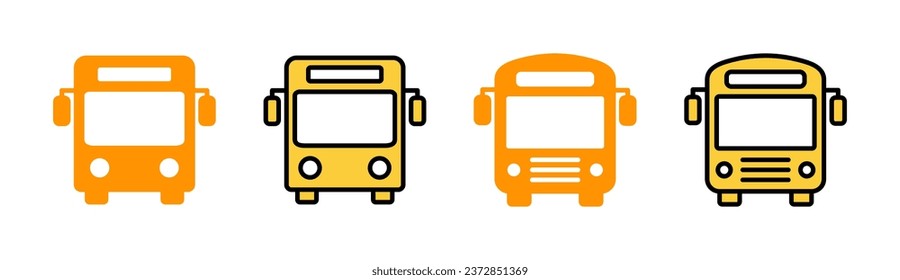 Bus icon set for web and mobile app. bus sign and symbol. transport symbol