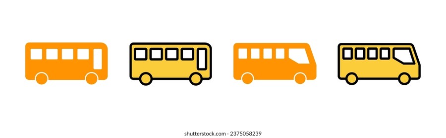 Bus icon set for web and mobile app. bus sign and symbol. transport symbol