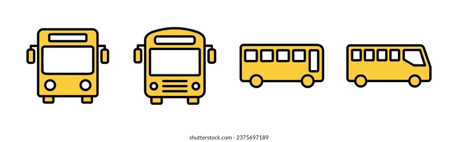 Bus icon set for web and mobile app. bus sign and symbol. transport symbol