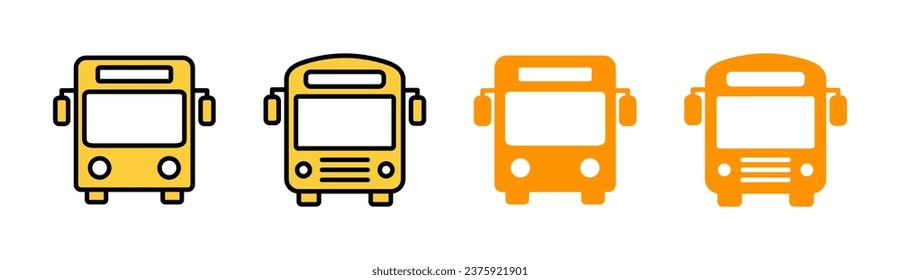 Bus icon set for web and mobile app. bus sign and symbol. transport symbol