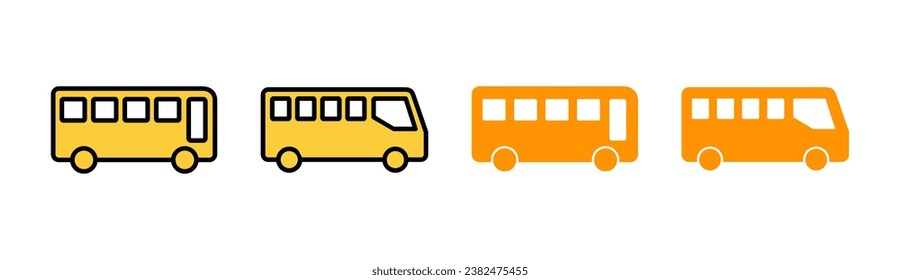 Bus icon set for web and mobile app. bus sign and symbol. transport symbol