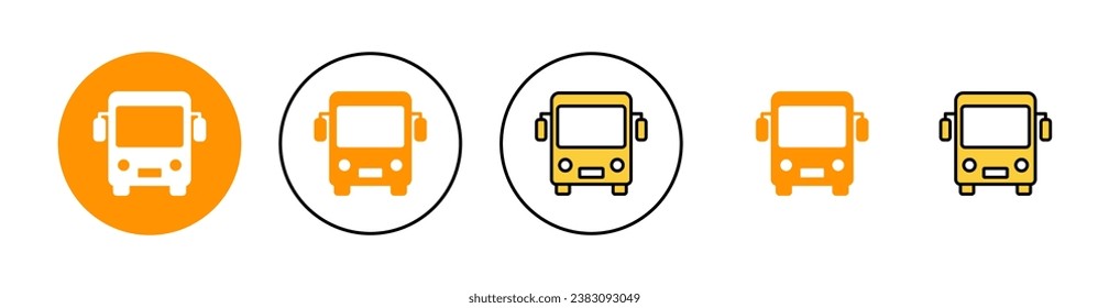 Bus icon set for web and mobile app. bus sign and symbol. transport symbol