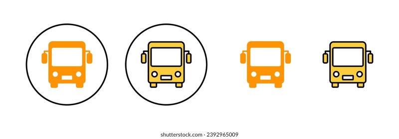 Bus icon set for web and mobile app. bus sign and symbol. transport symbol