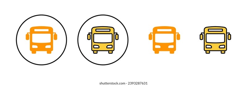 Bus icon set for web and mobile app. bus sign and symbol. transport symbol