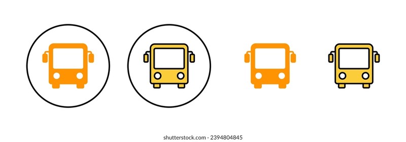 Bus icon set for web and mobile app. bus sign and symbol. transport symbol