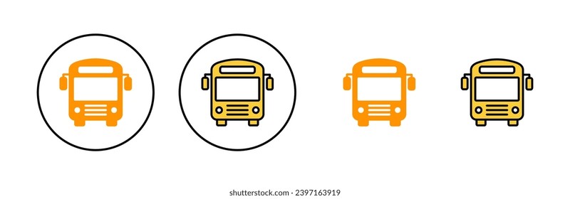 Bus icon set for web and mobile app. bus sign and symbol. transport symbol