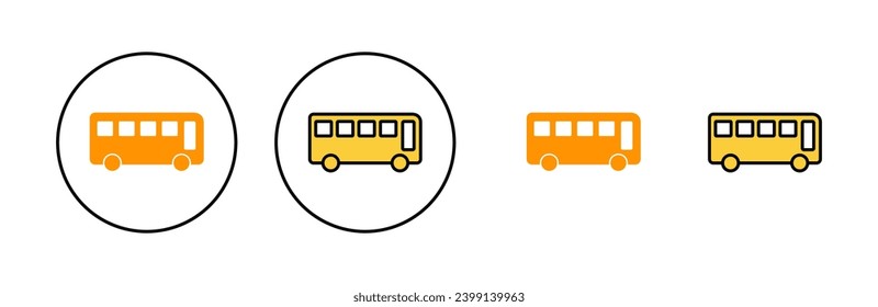 Bus icon set for web and mobile app. bus sign and symbol. transport symbol