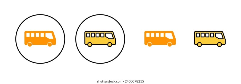 Bus icon set for web and mobile app. bus sign and symbol. transport symbol