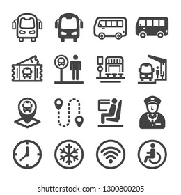 bus icon set,vector and illustration