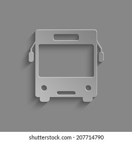 Bus Icon with shadow on a grey background